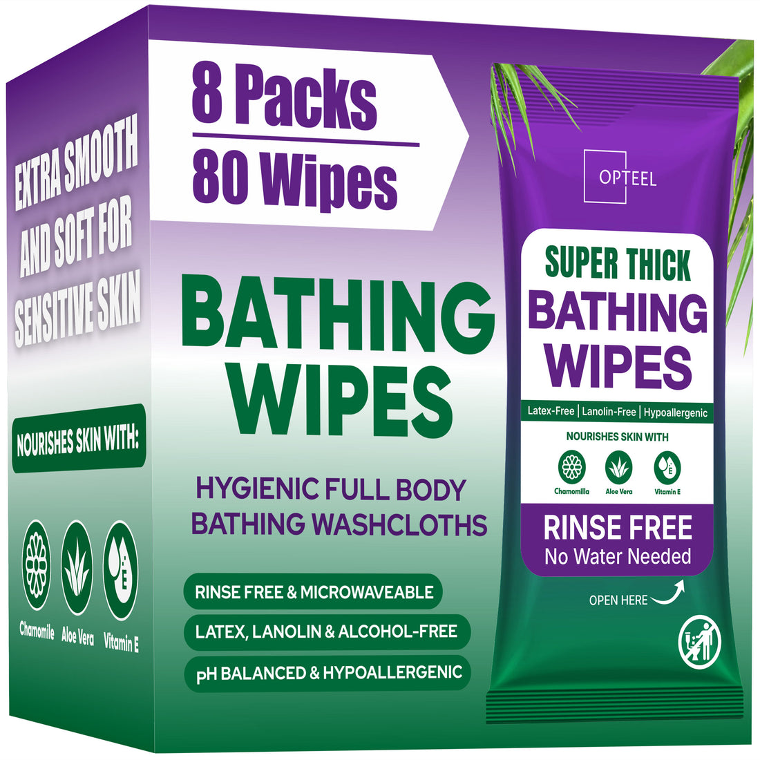 Bathing Wipes Super Thick – Shower Alternative | , No-Rinse Full-Body Wipes